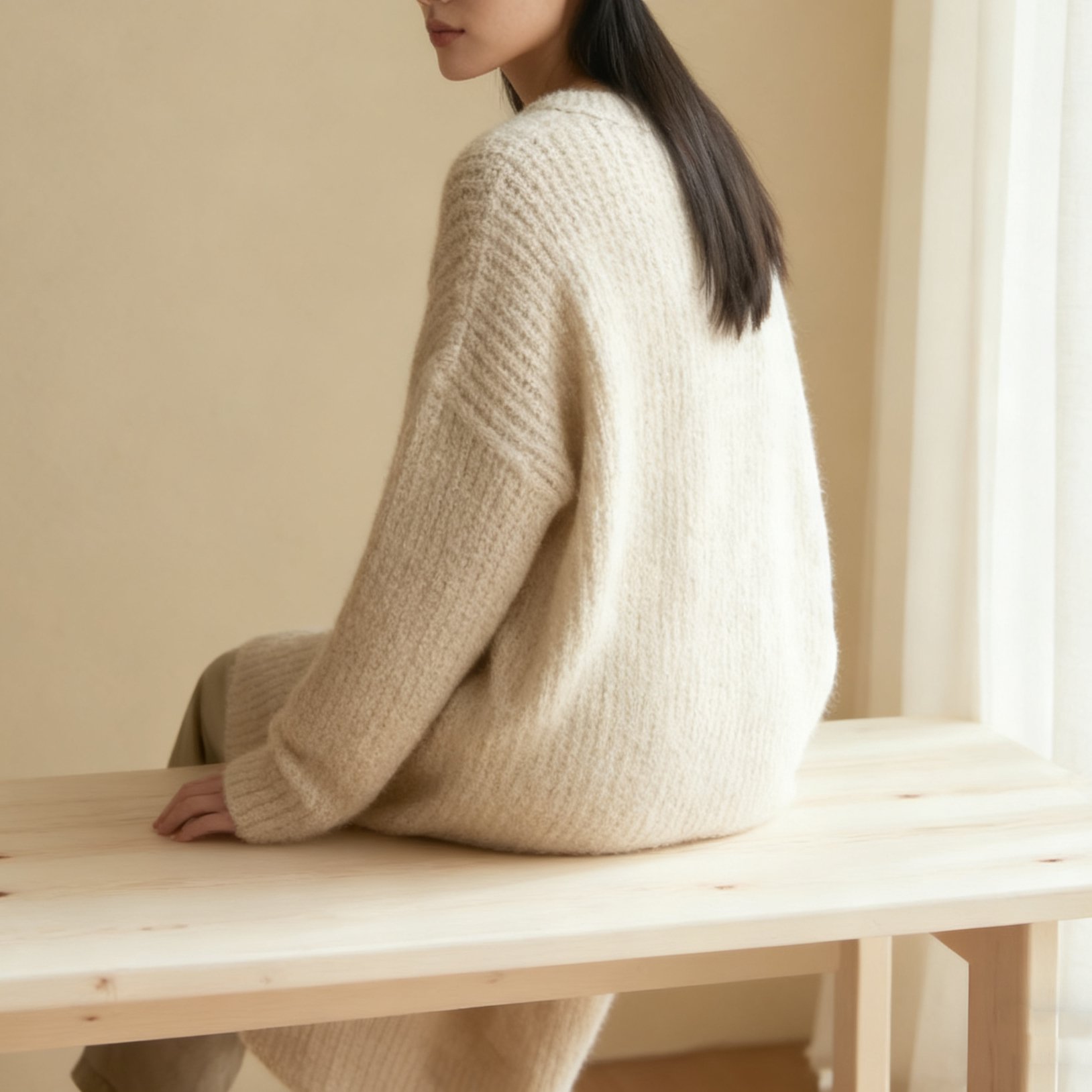 미니멀리즘 롱 니트웨어