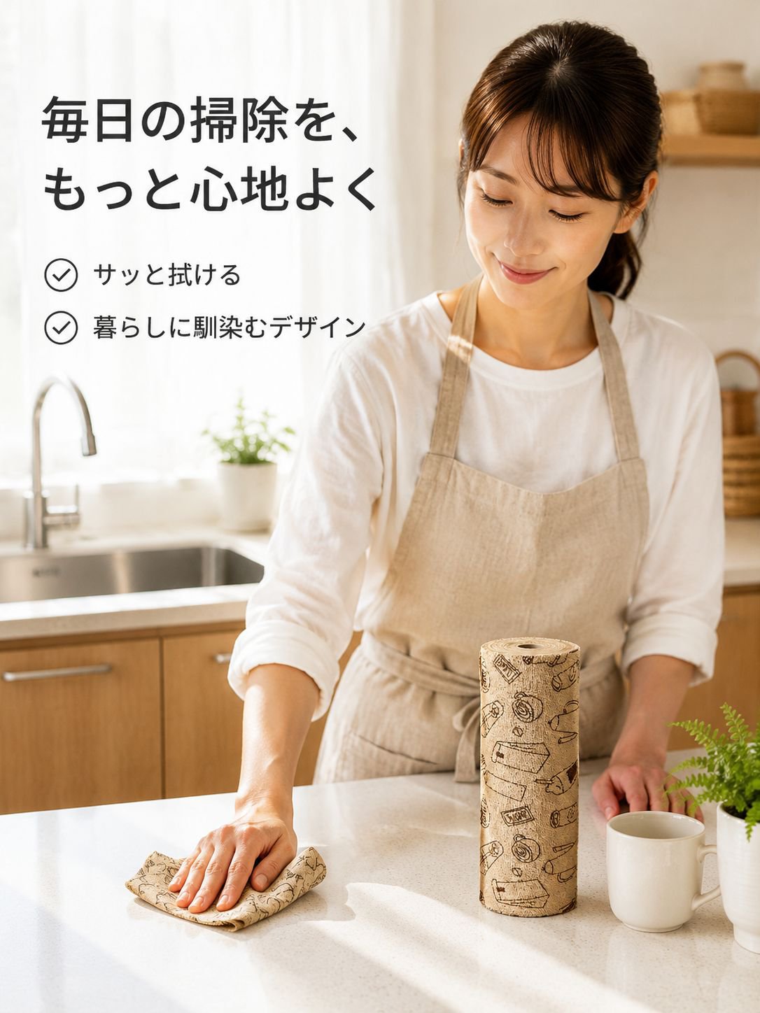 厚手で油が付きにくいウィークリー使い捨て手裂きクロス（ドライ＆ウェット両用）