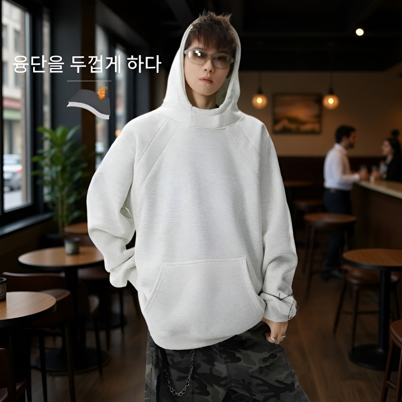 남녀공용 아메리칸 스타일 하이넥 후드티