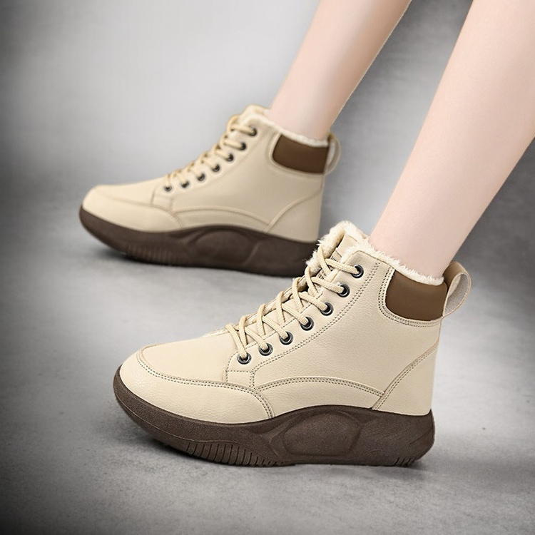 여성 겨울 기모 보온 두꺼운 밑창 고방면 신발