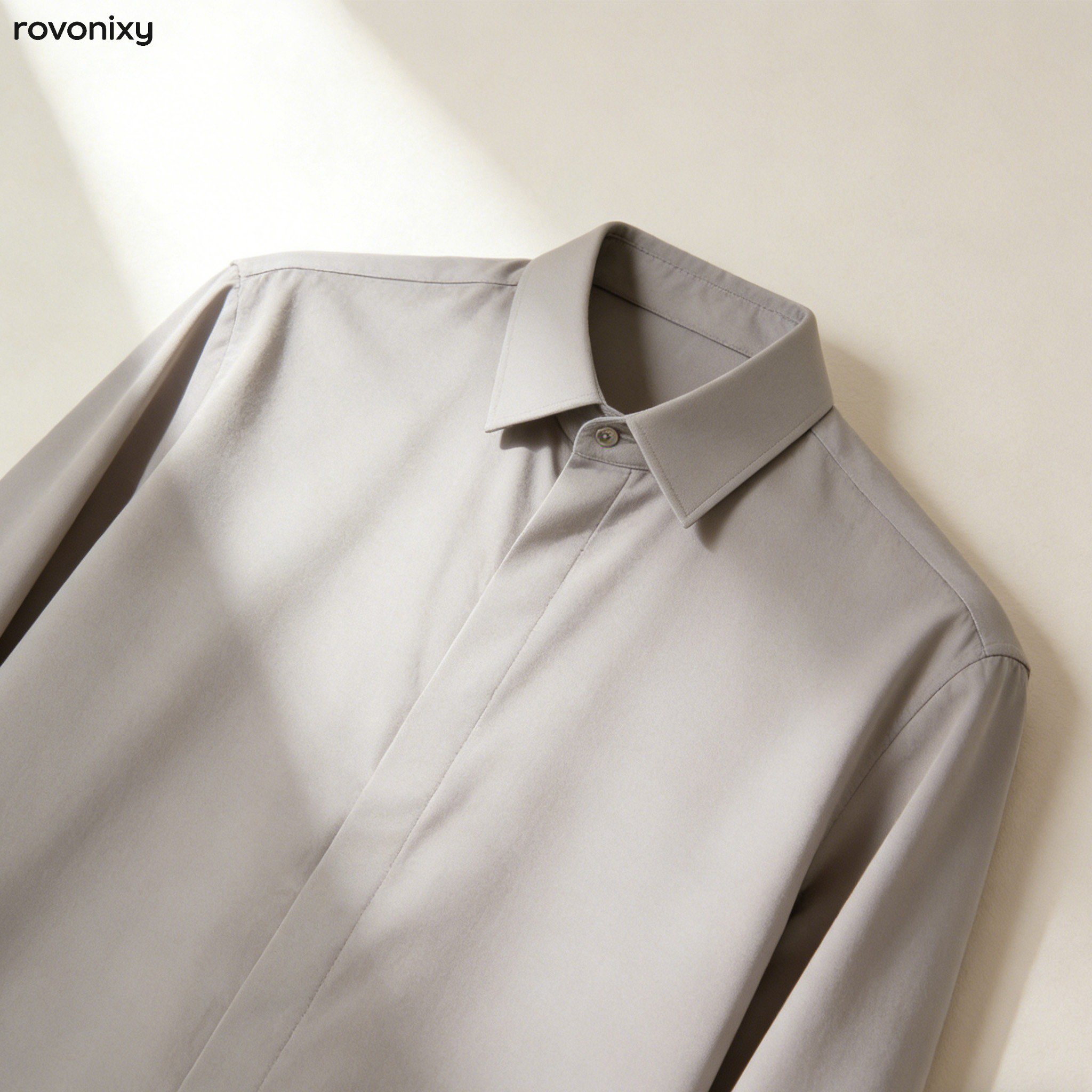เสื้อเชิ้ตผู้ชายลำลองสีพื้น