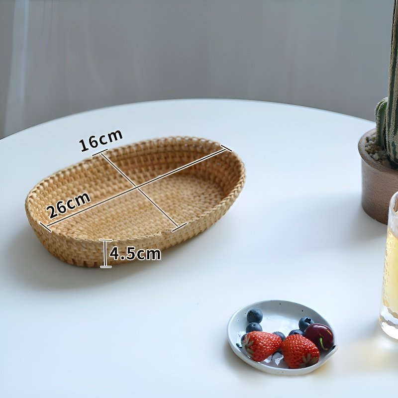 Nordic Woven Wooden and Rattan Fruit Basket