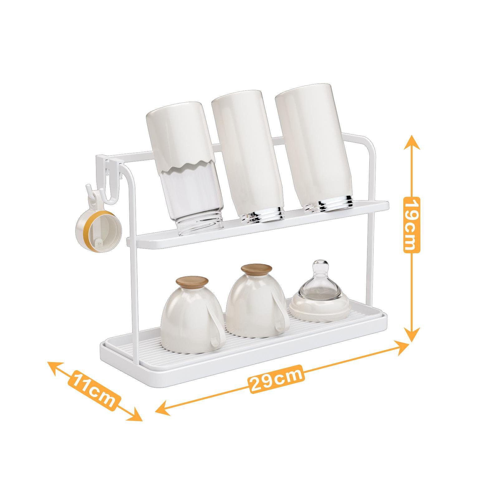 Double layer inverted drip cup holder, tea set, tea cup storage rack