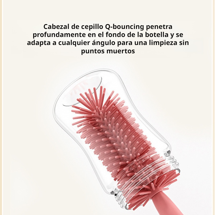 Cepillo portátil 3 en 1 para bebé, cepillo limpiador de biberones y pajillas de silicona alimentaria