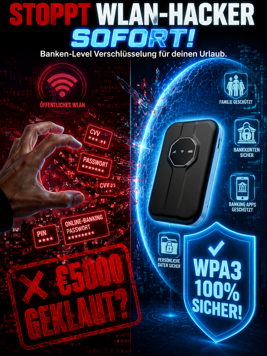 【Kein SEPA-Mandat erforderlich】Tragbares Satelliten-WLAN✨100% Abo-frei✨