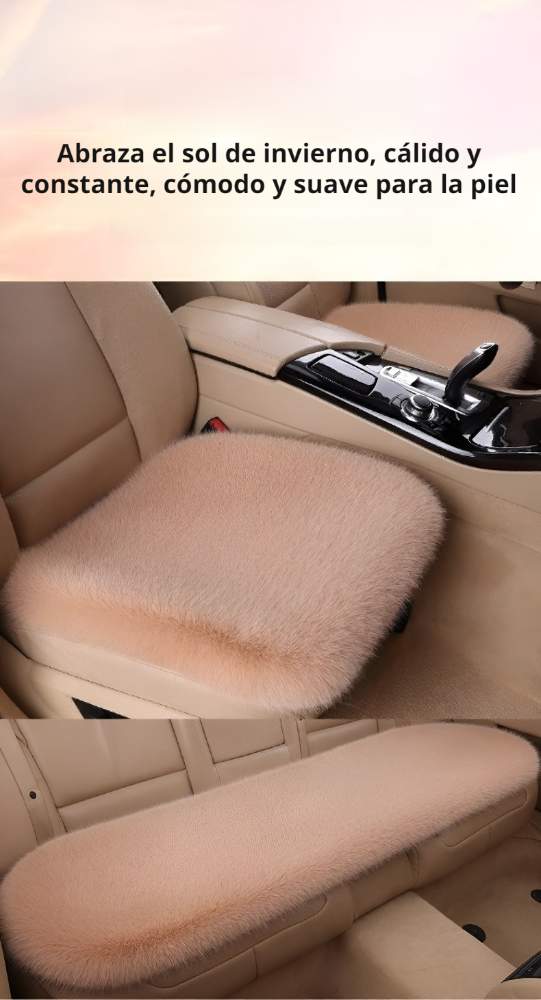 Cojín para asiento delantero de coche en piel sintética de zorro