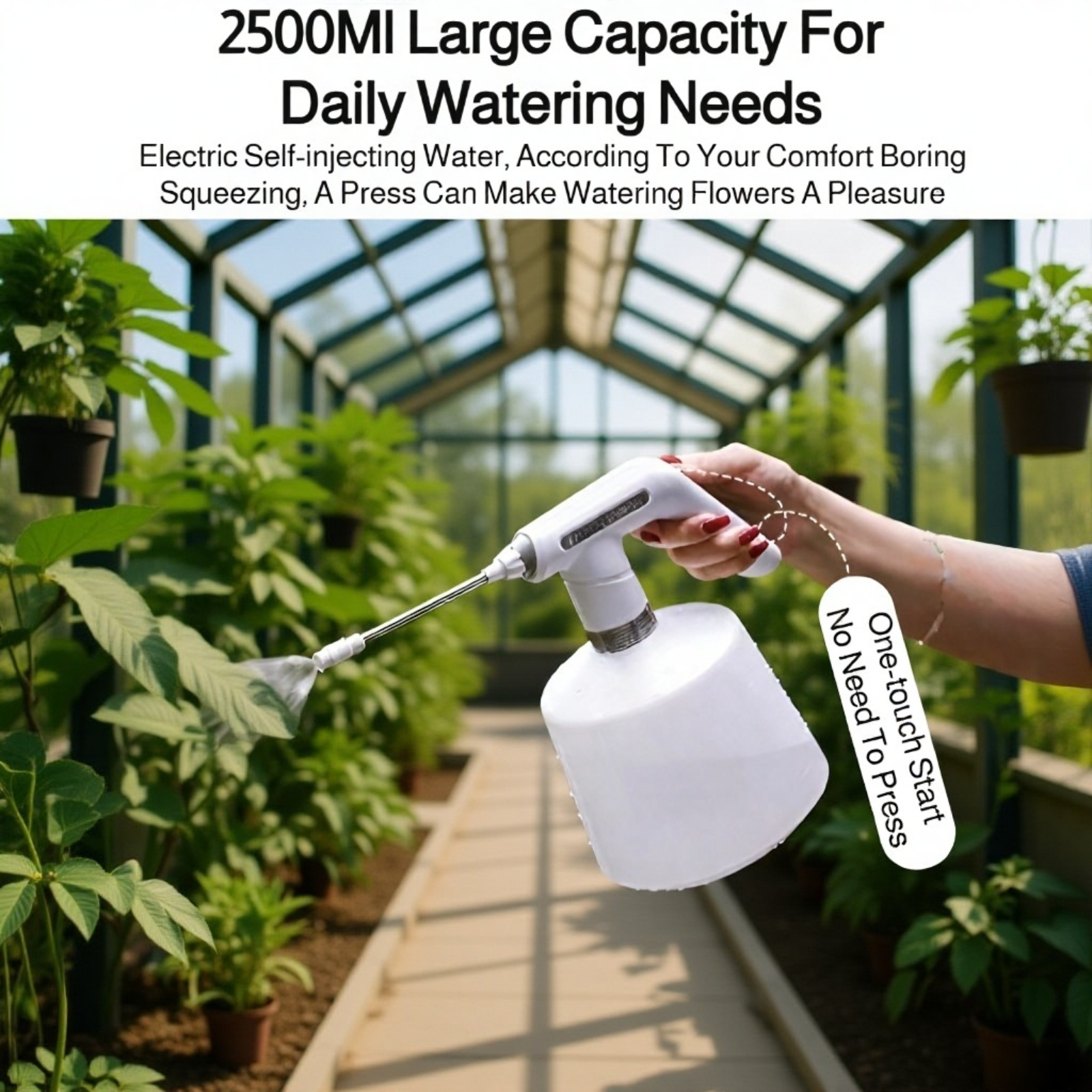 Fully Automatic 2L Garden Sprayer with Ultra-Fine Mist, Rechargeable