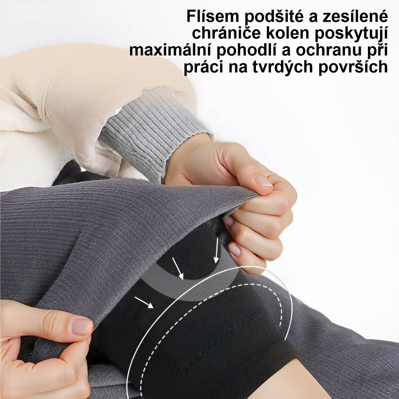 Flísem podšité a zesílené chrániče kolen