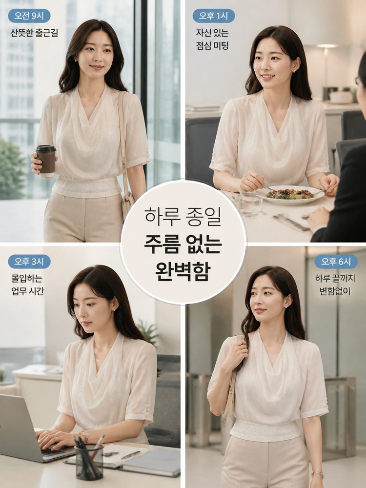 【만능 코디】라운드넥 레이어드 셔츠