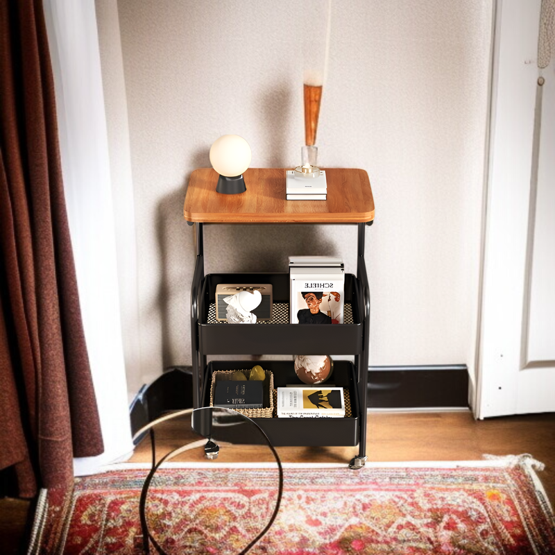 가정용 고풍 이동식 선반 다층 리어카 도르래 책꽂이 수납선반