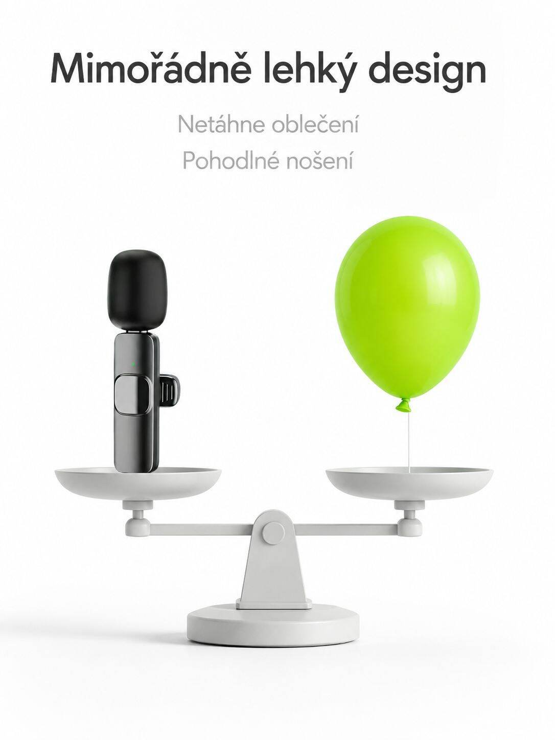 Mikrofon s okamžitým párováním pro snadné použití