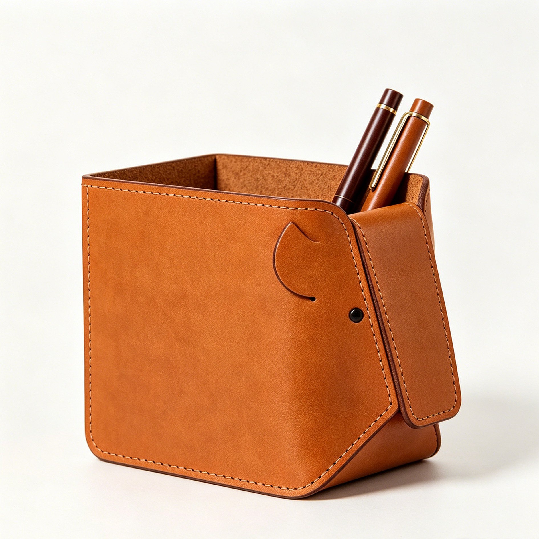 Schlichter Stiftehalter aus Leder (2er-Set)