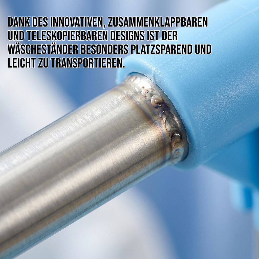 Reisefähiger, zusammenklappbarer, teleskopierbarer Wäscheständer aus Edelstahl