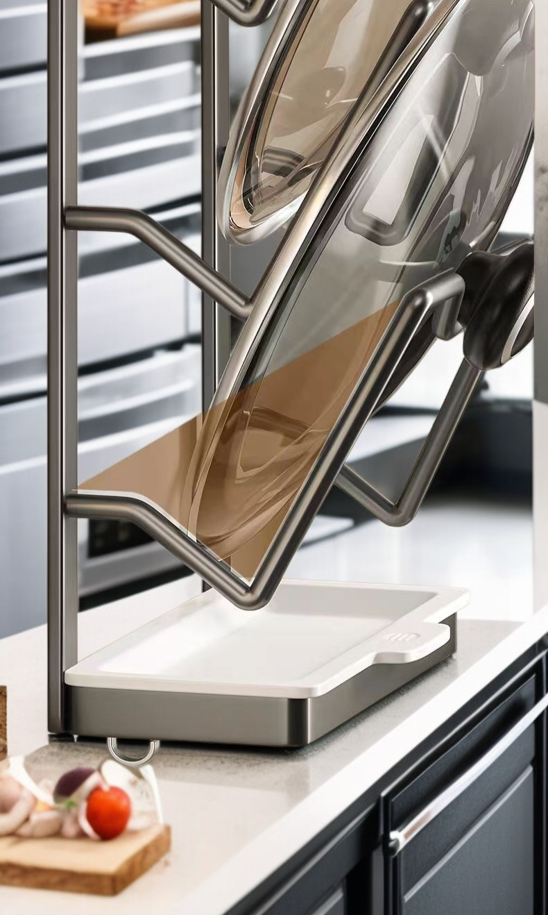 펀치 없이 벽에 설치된 주방 선반