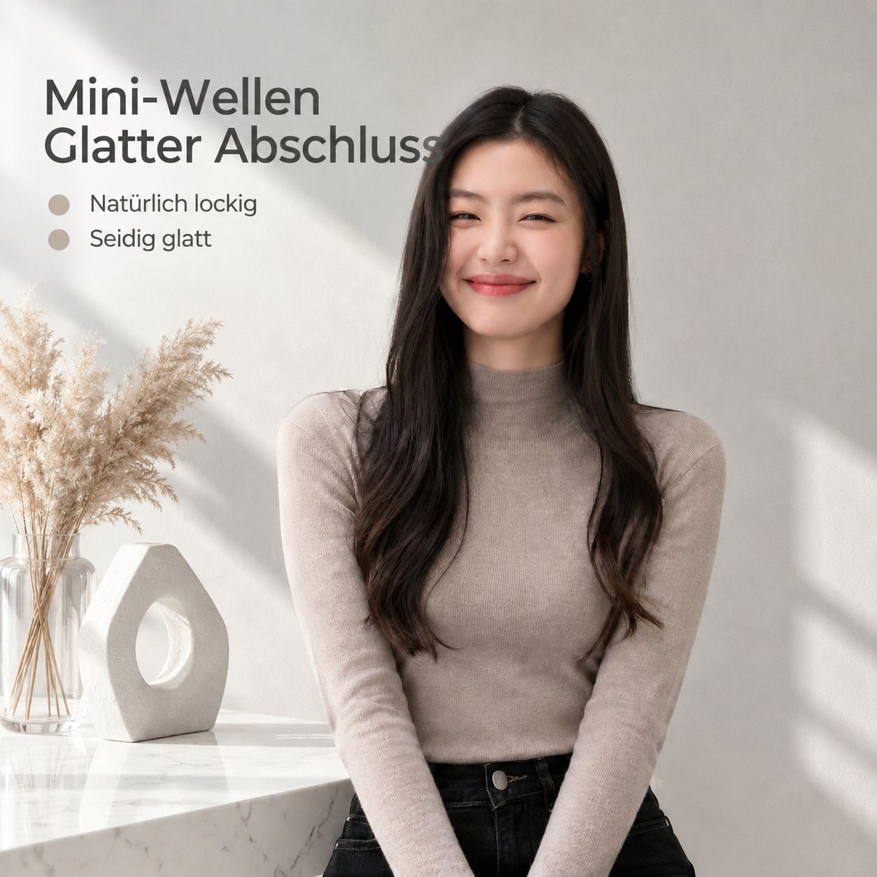 Damen Pullover mit Stehkragen und langen Ärmeln