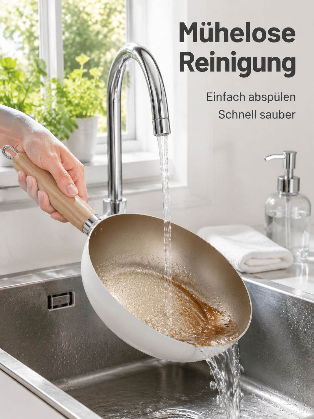Weiße Keramik-Antihaft-Bratpfanne