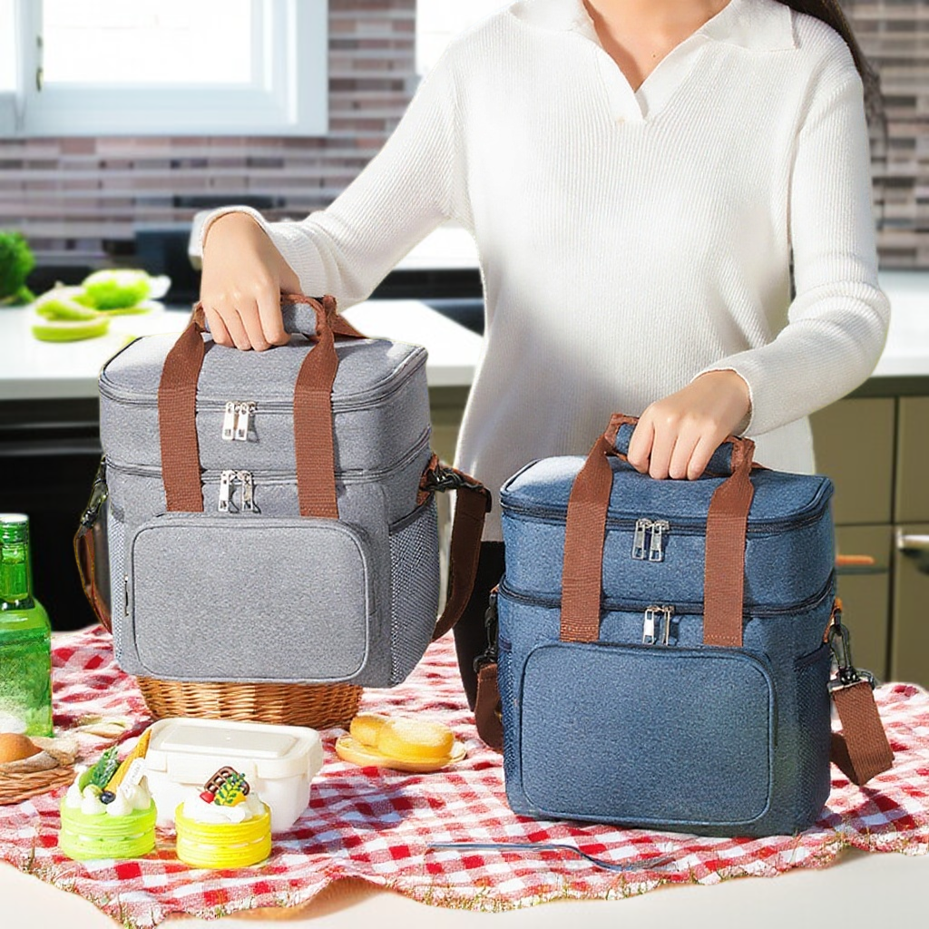 Expandable double-layer refrigerated lunch box