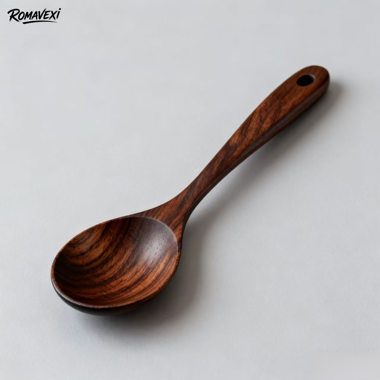 無垢材のスープスプーン、家庭用木製ライススプーン（10本）