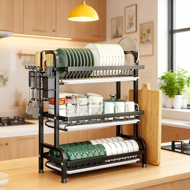 ชั้นวางสำหรับวางจานชามในครัว