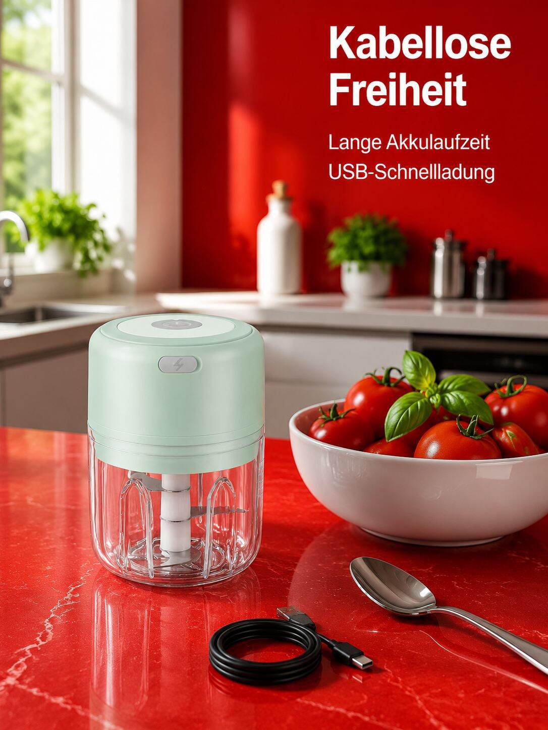 Kleiner kabelloser elektrischer Knoblauchzerkleinerer