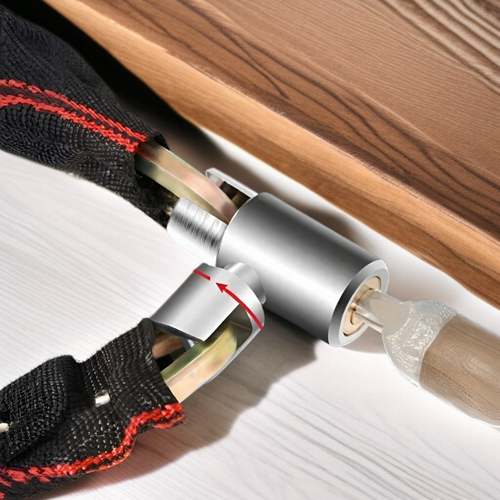 Candado de bicicleta con cadena antirrobo