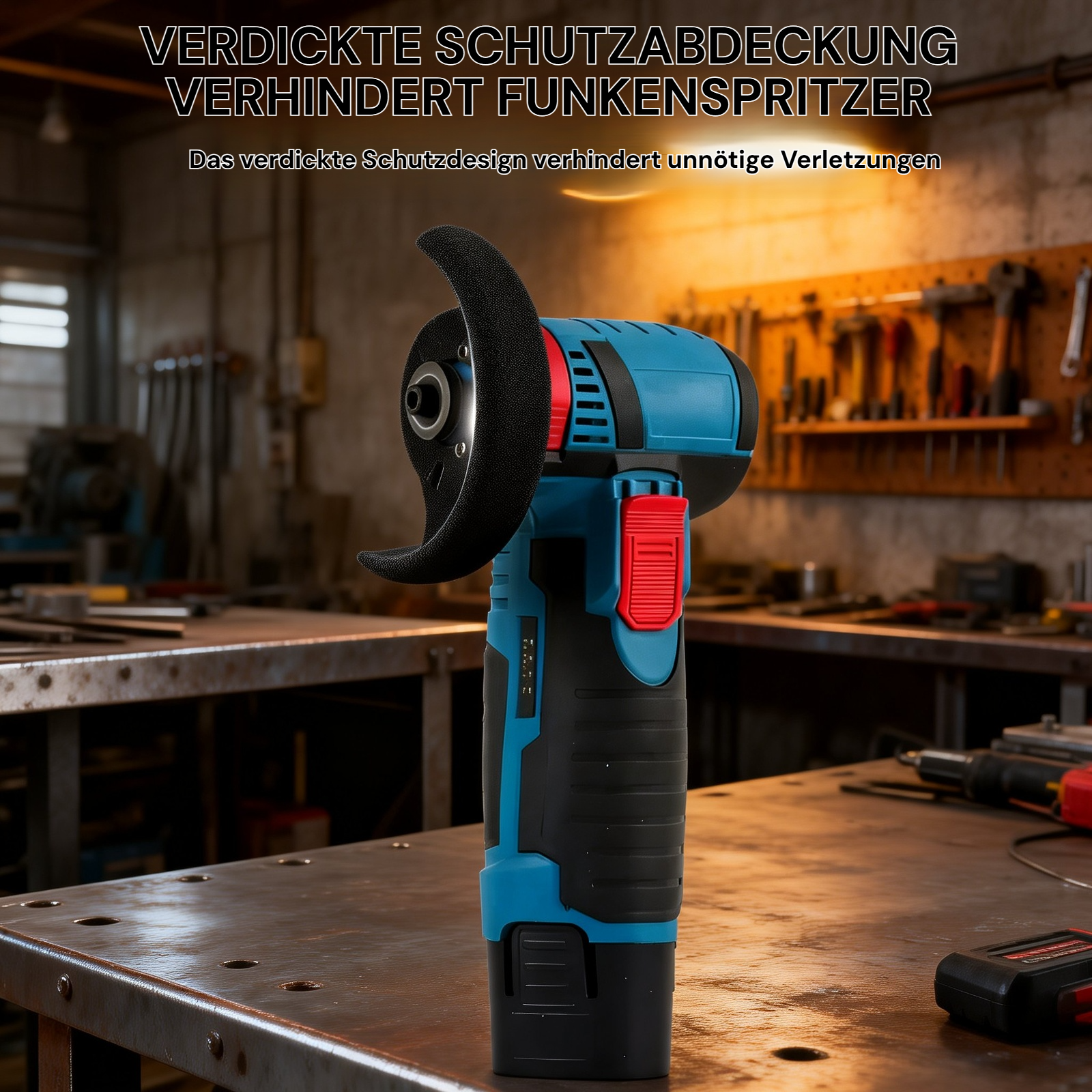 Kleine Winkelschleifmaschine mit ergonomischem Griff