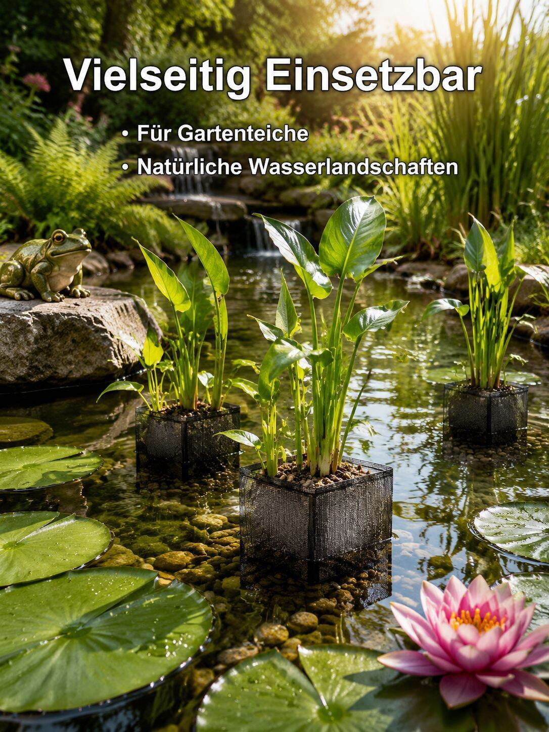 4er Set wiederverwendbare Netztöpfe für Wasserpflanzen, Teich und Wassergarten
