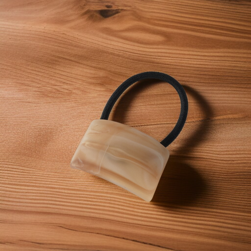 フロスト木目調カーブ高弾力ヘアタイ10点セット