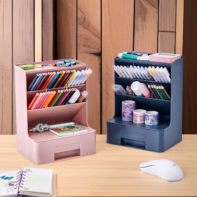 학생 탁상 문구 수납함 멀티 비스듬한 화장품 수납함 필통 케이스 멀티 비스듬한 립스틱 수납함