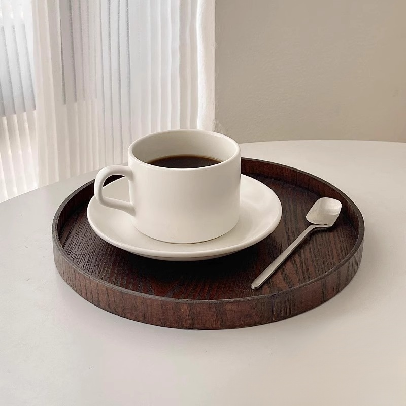 원목 원형 다과 트레이