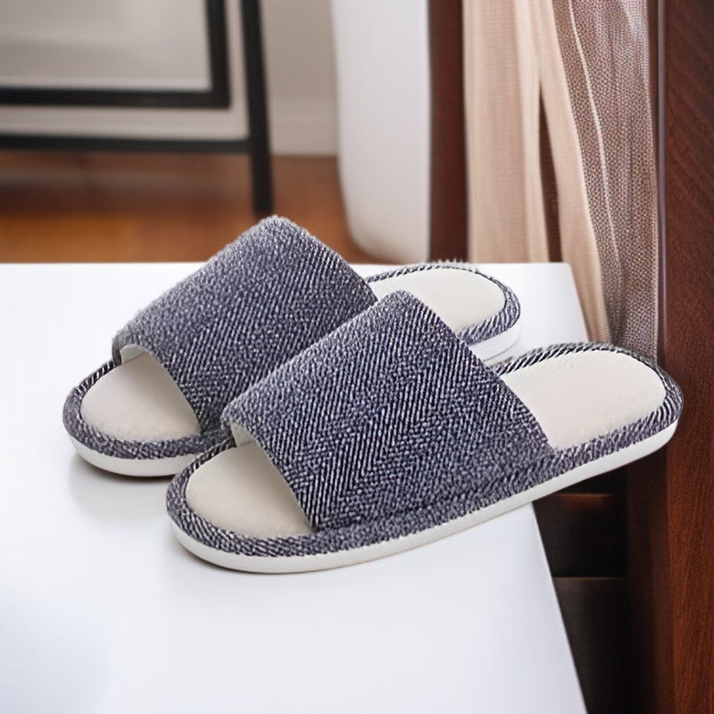 รองเท้าแตะคู่รักผ้าลินิน สำหรับแขก เหมาะสำหรับใช้ในบ้าน