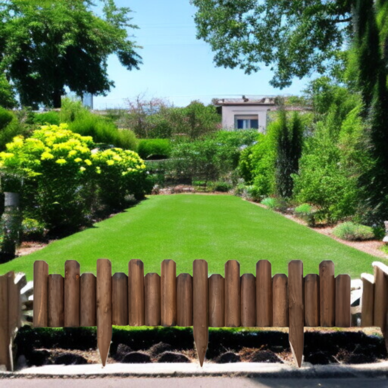 炭化防錆木製フェンスフェンス屋外ガーデン芝生フェンス中庭の壁屋外仕切り手すりフェンス木製