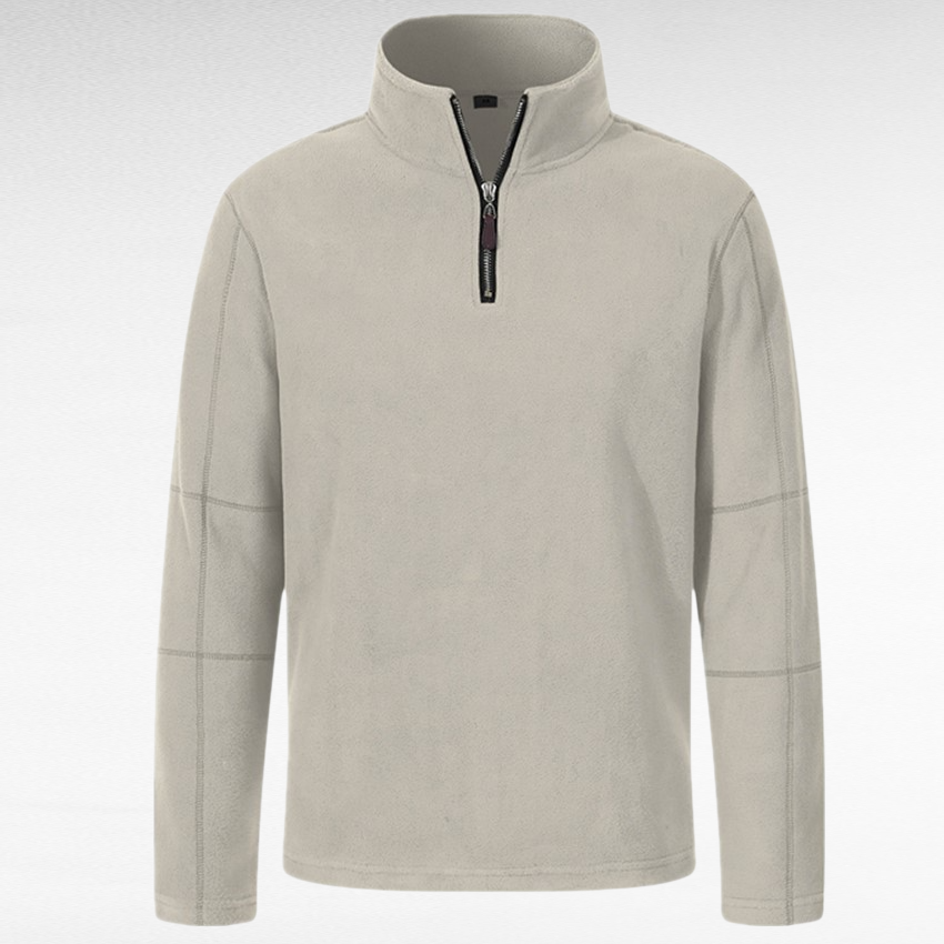 Herren-Fleece-Pullover mit Stehkragen und halbem Zipper, langärmlig, modisch