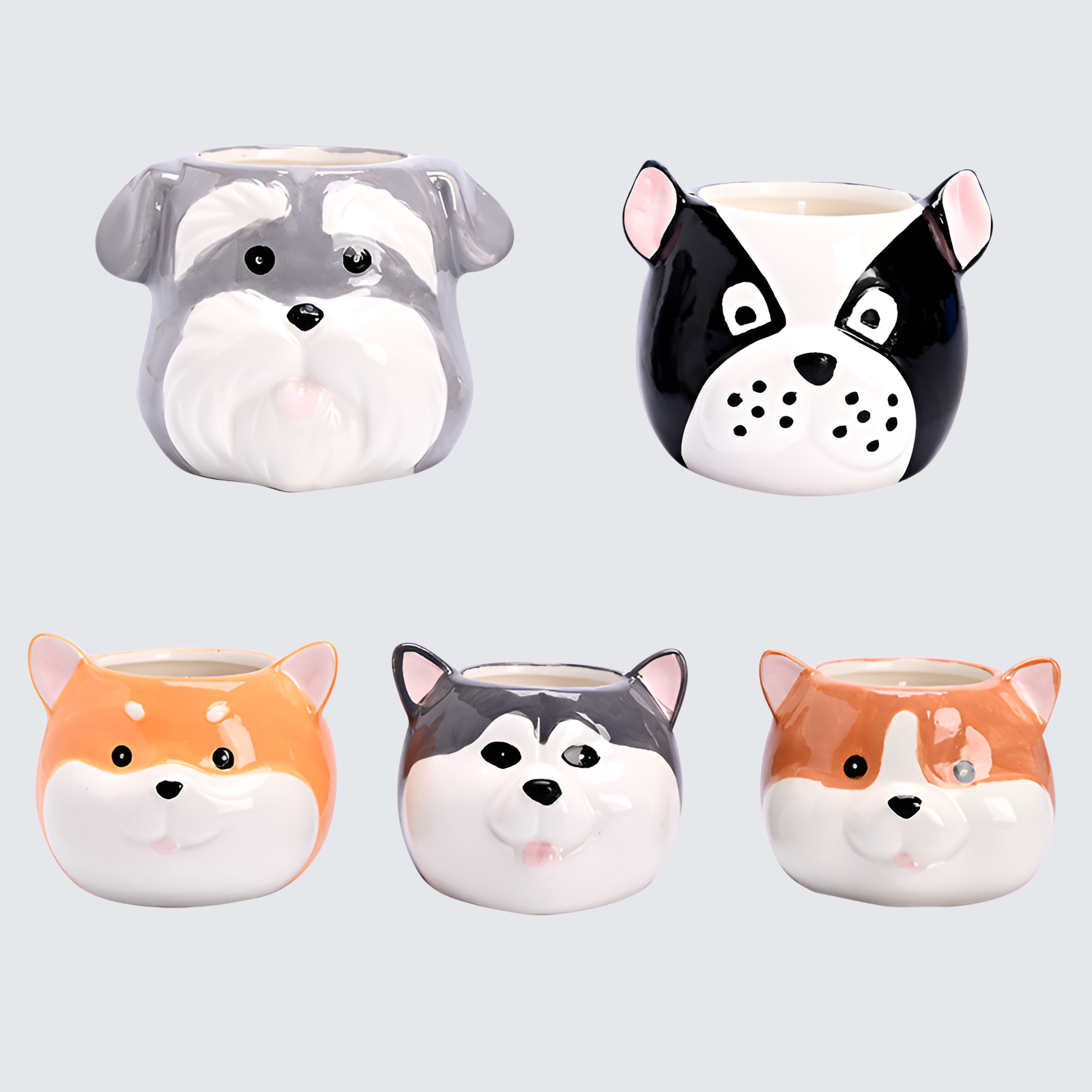 可愛い陶器の小動物キャニスター