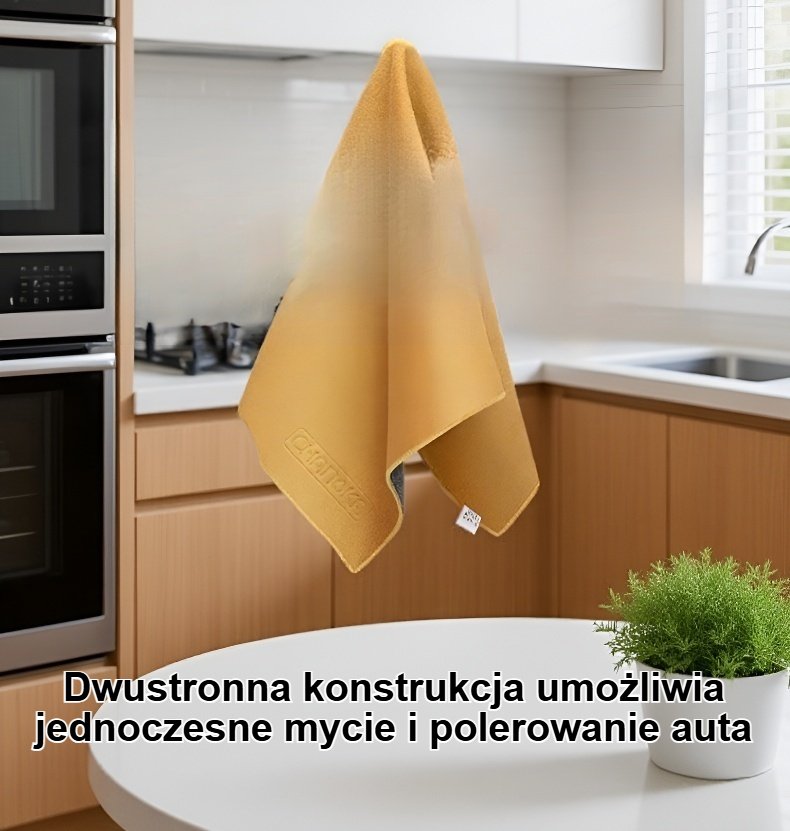 Gruby ręcznik zamszowy do mycia samochodu zbliżenie tekstury