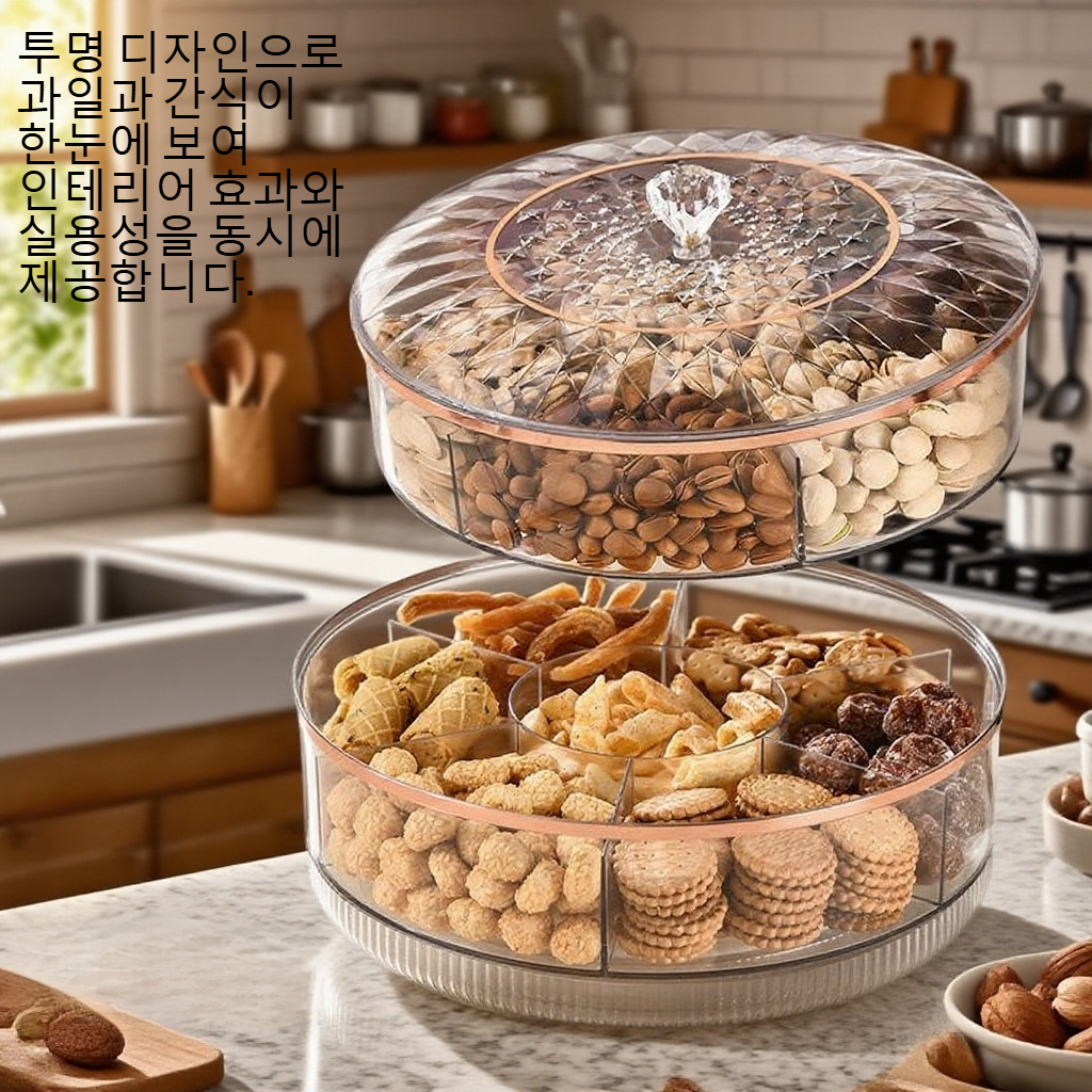 가정용 거실 투명 과일 간식 수납판