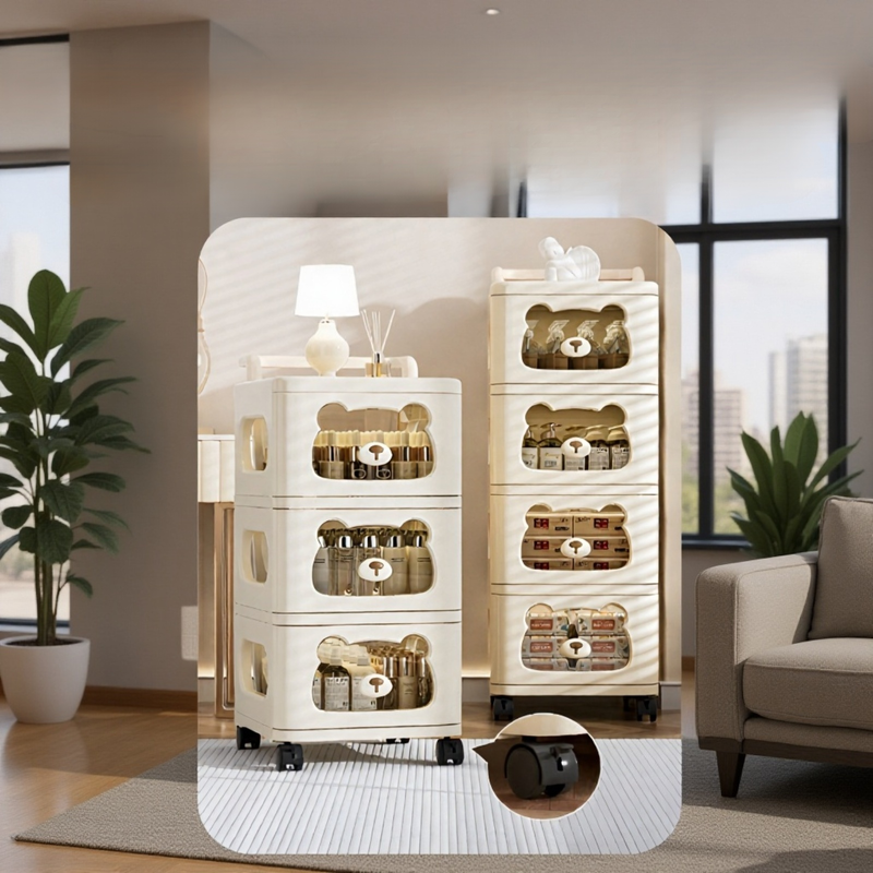 Mehrschichtiges Lagerregal Multifunktions-Haushaltslagerschrank Wohnzimmer Kinderspielzeugschrank Ba