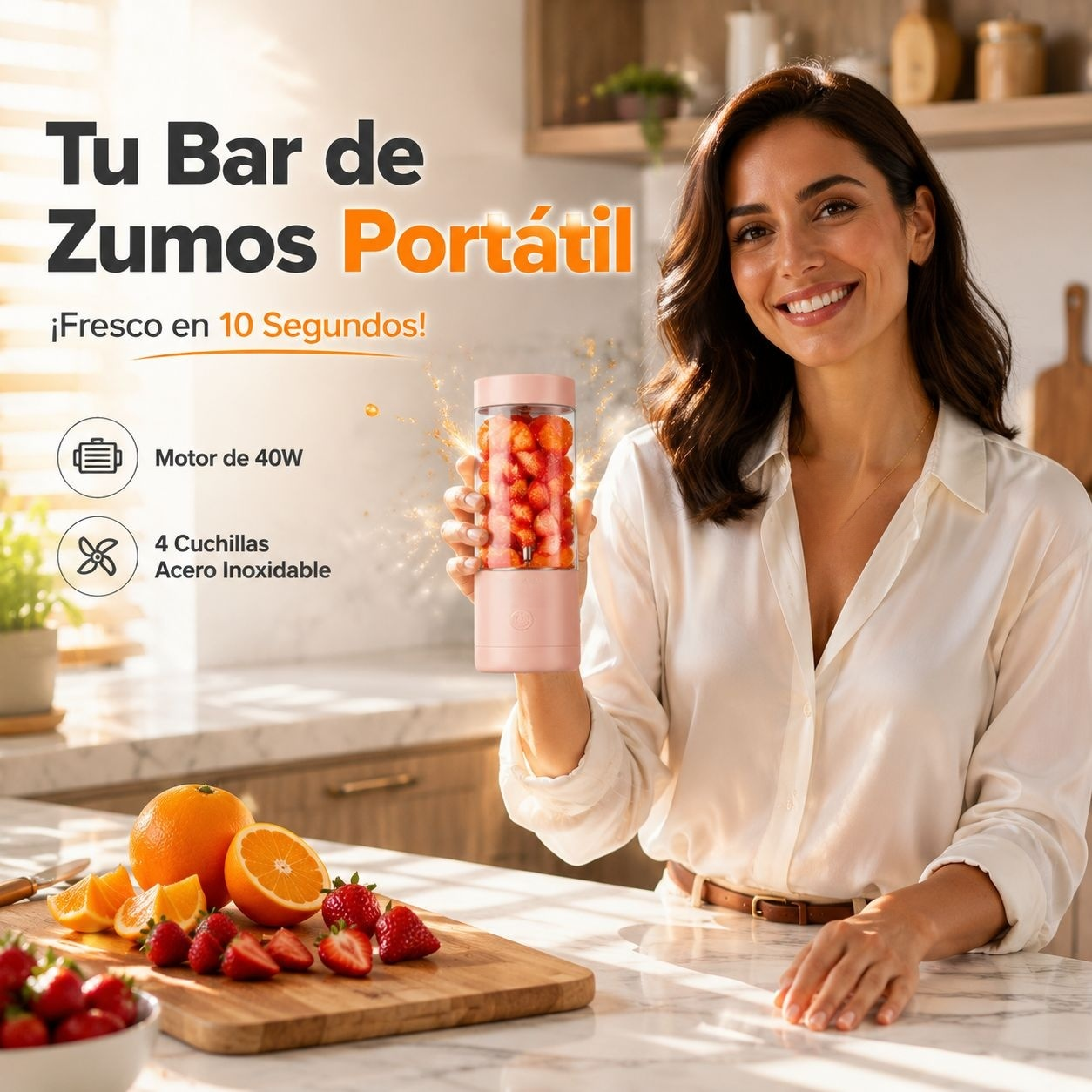 Vaso exprimidor mini, importado de Corea, fácil de manejar