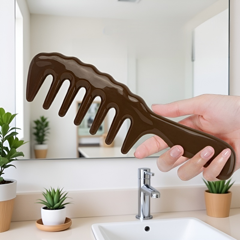 厚くて幅広の歯のマッサージコーム