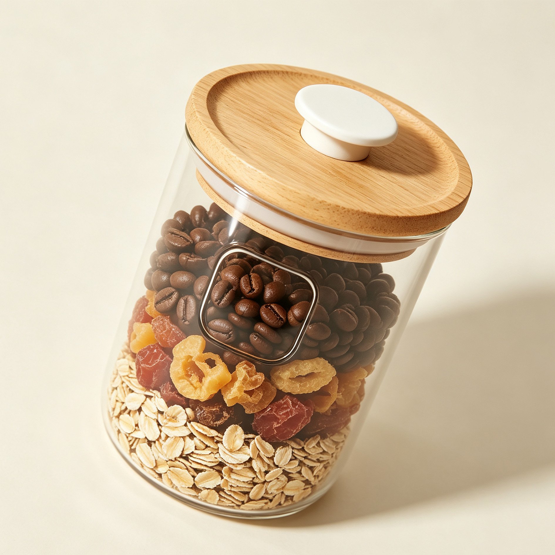 Eco-friendly organizer bin with transparent design and wood lid