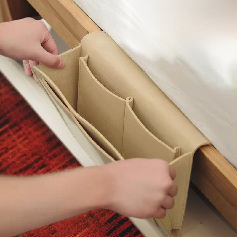 ベッドサイド吊り下げフェルト収納バッグ ソファやベッド用 学生寮対応