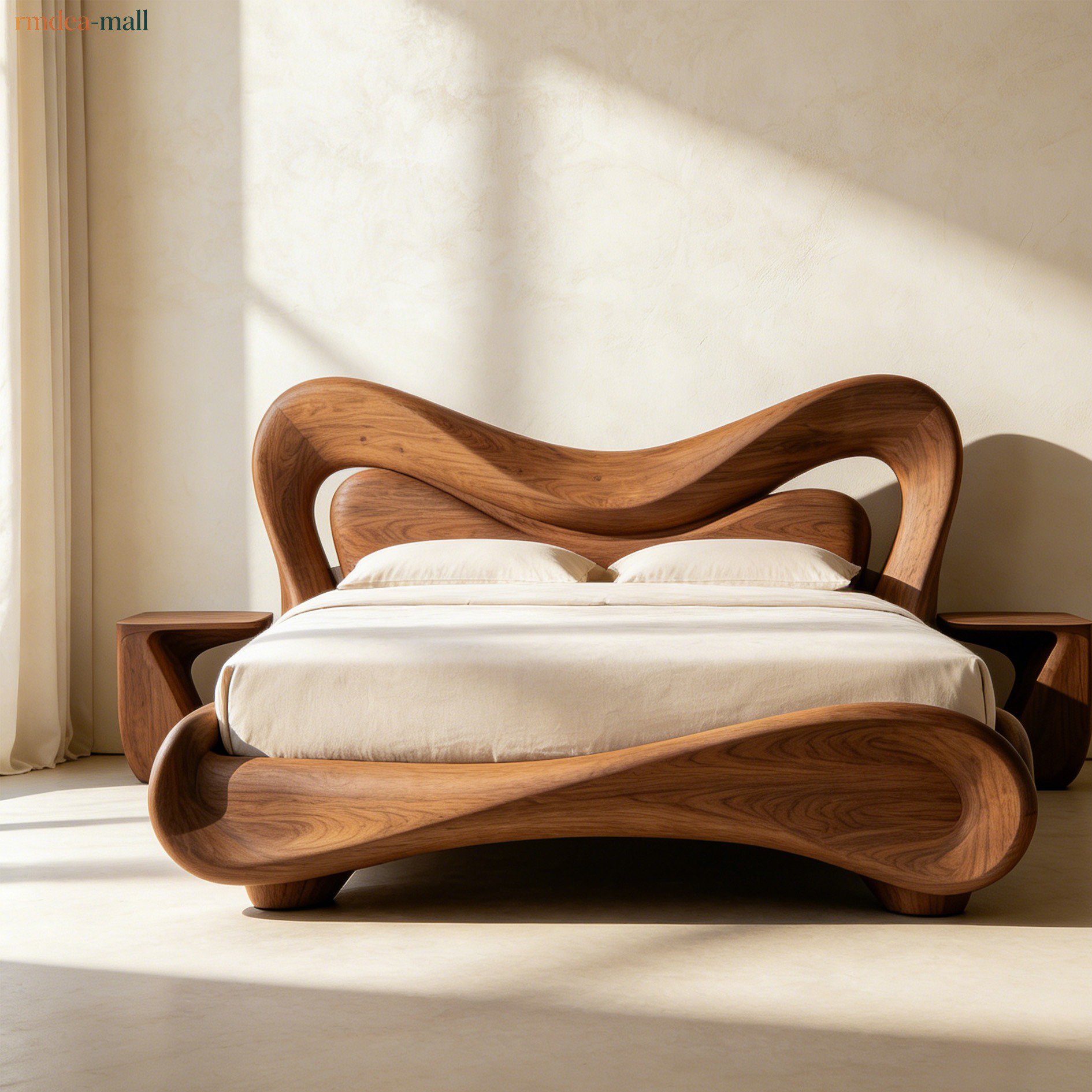 Master bedroom solid wood double bed