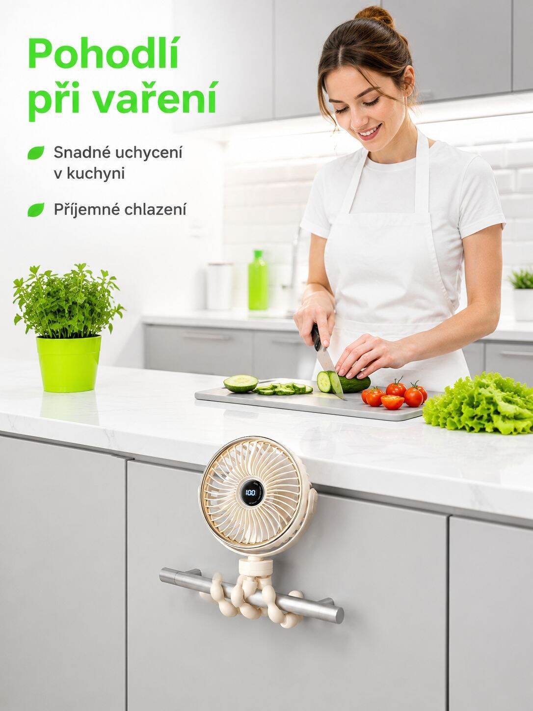 Tichý ventilátor chobotnice v blízkosti spícího dítěte