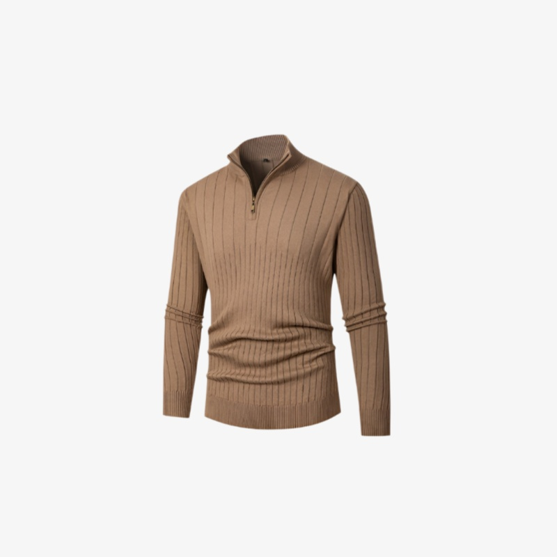 남자 반폴라니트 폴라지퍼 긴팔 솔리드 풀오버 남자 반폴라니트 세트