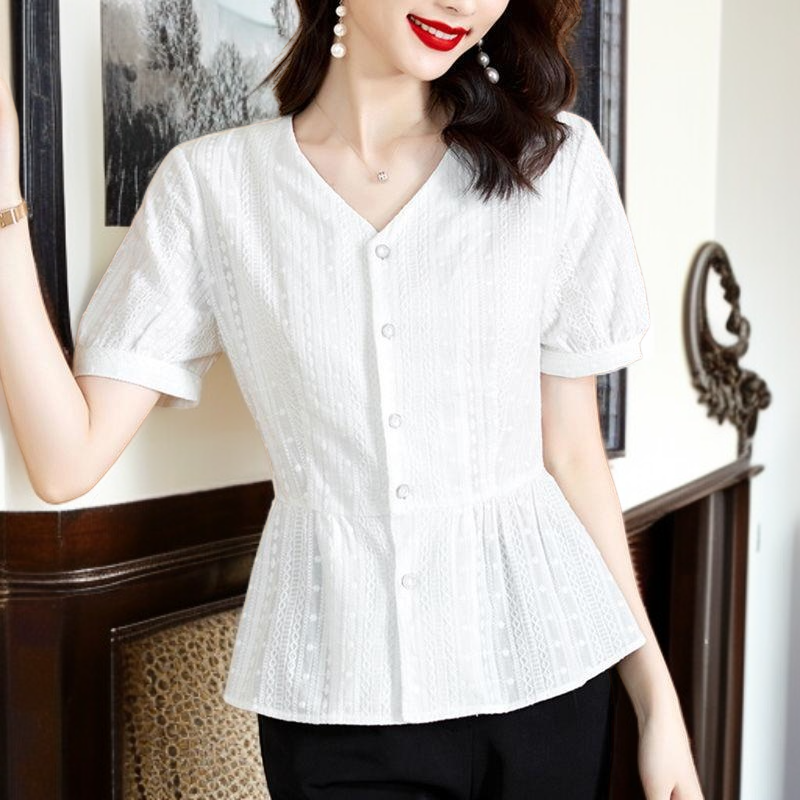 중년 여성용 시원한 여름 블라우스