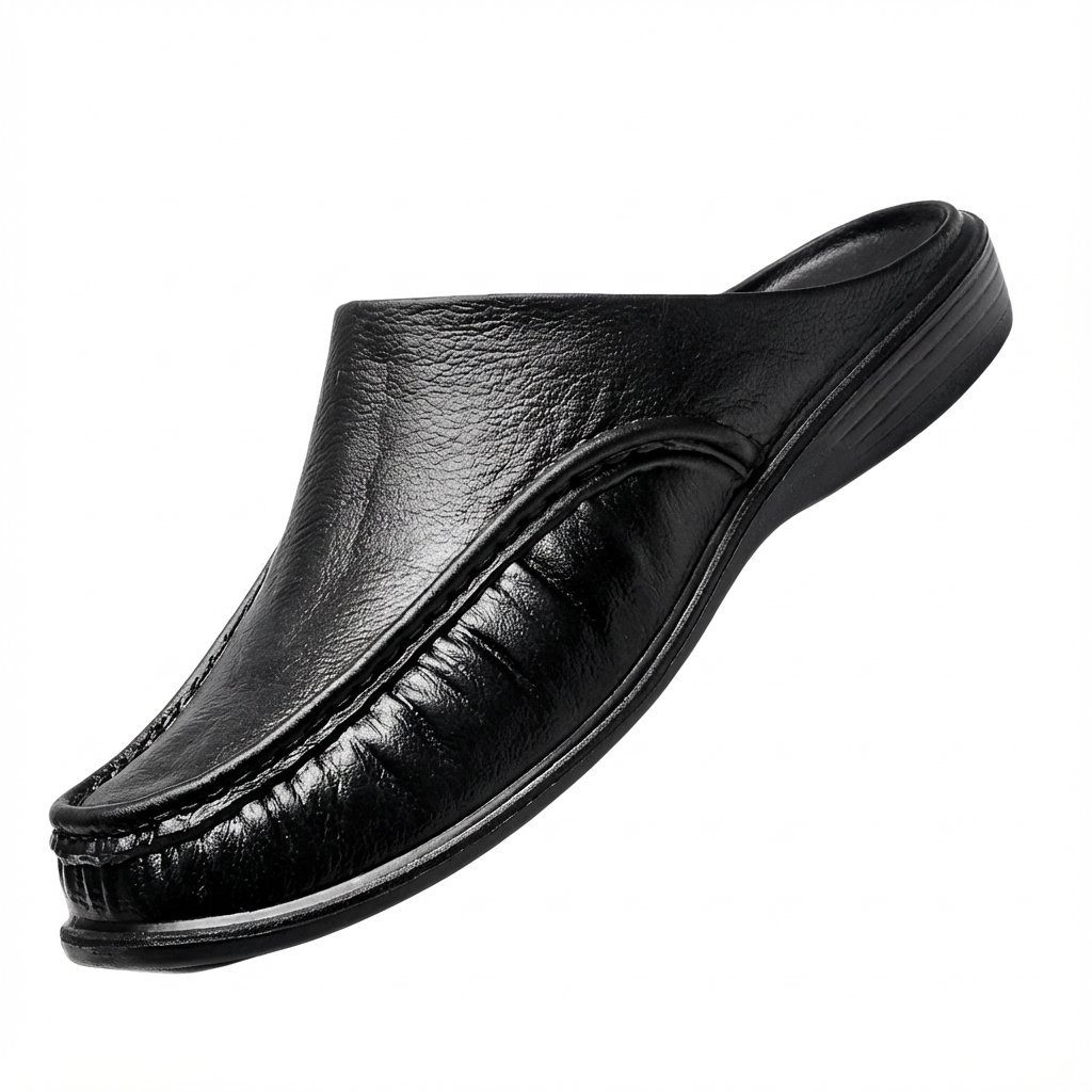 صندل كاجوال جلدي إيطالي مضاد لرائحة القدم للرجال