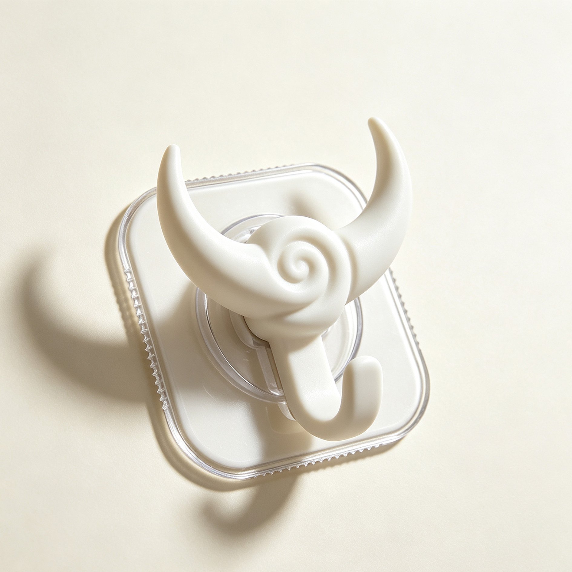 Decorative swirl hook with crescent moon design