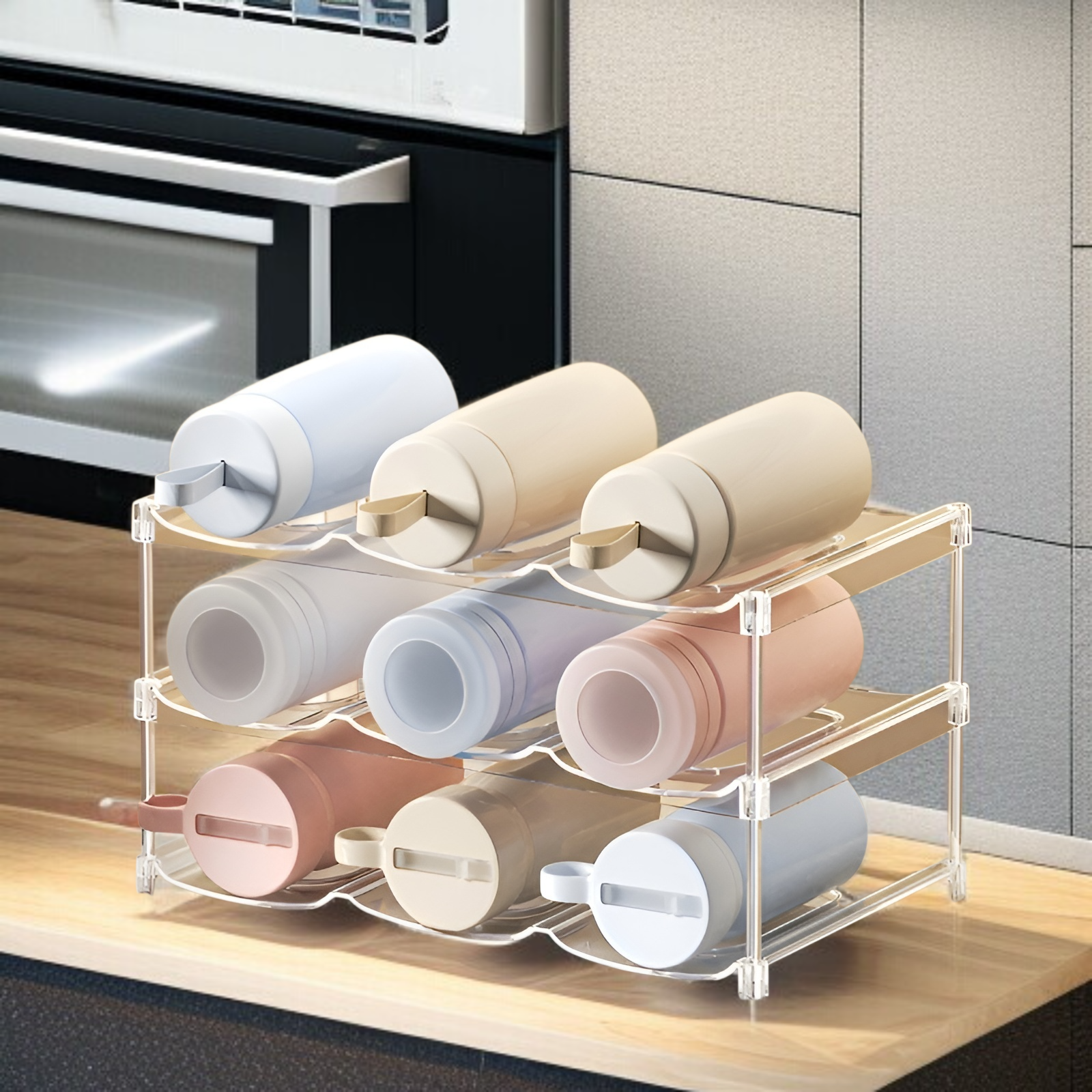 家庭用ウォーターカップ収納ラックの多層デザイン