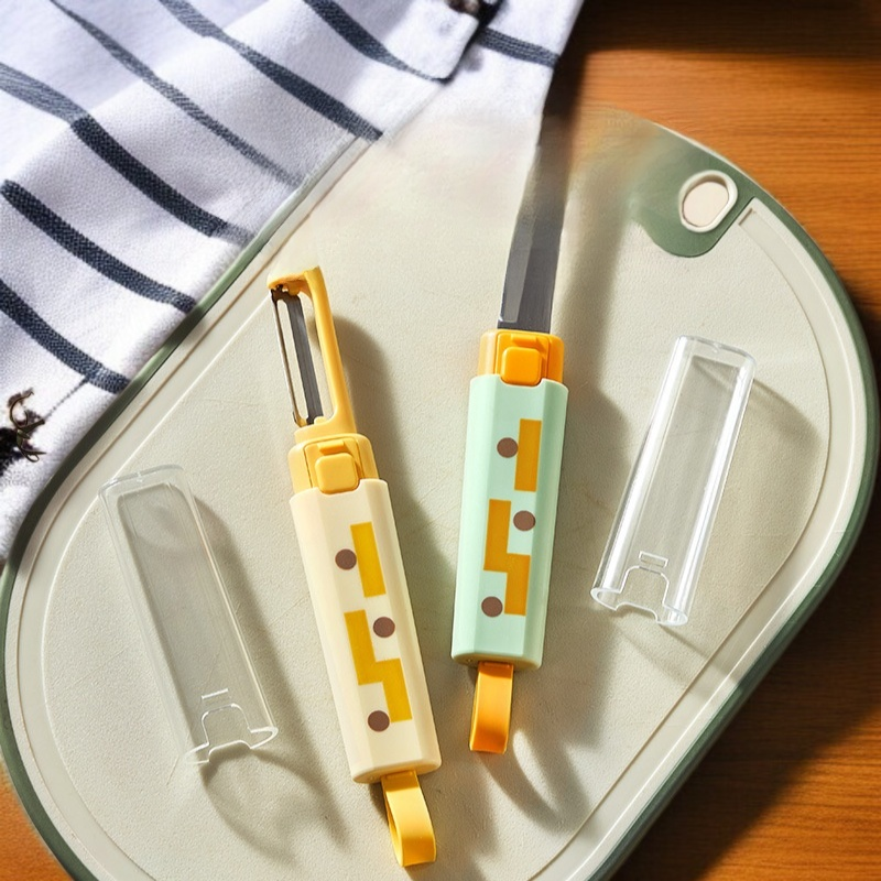 가정용 휴대용 다용도 과일칼 투인원 과일깎이 스크레이퍼 다용도 휴대용깎이