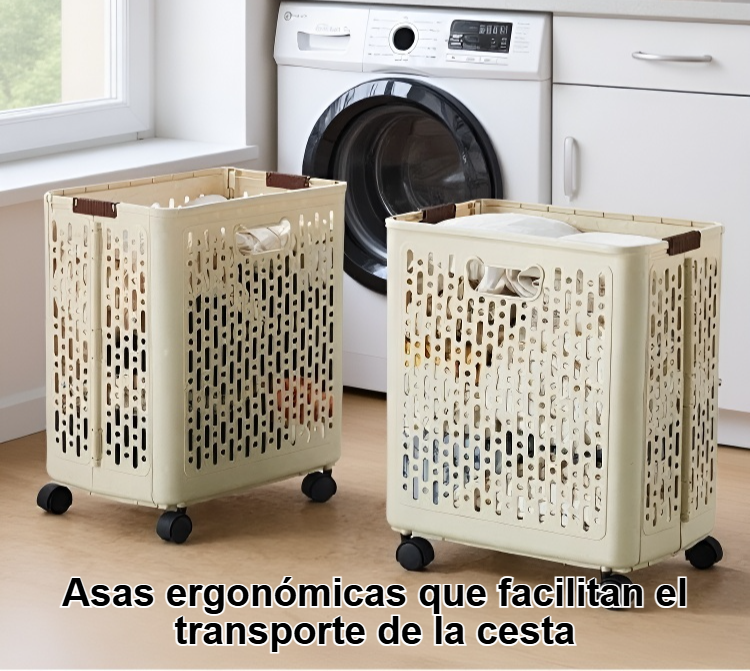 Cesta de ropa sucia doméstica de gran capacidad en dormitorio